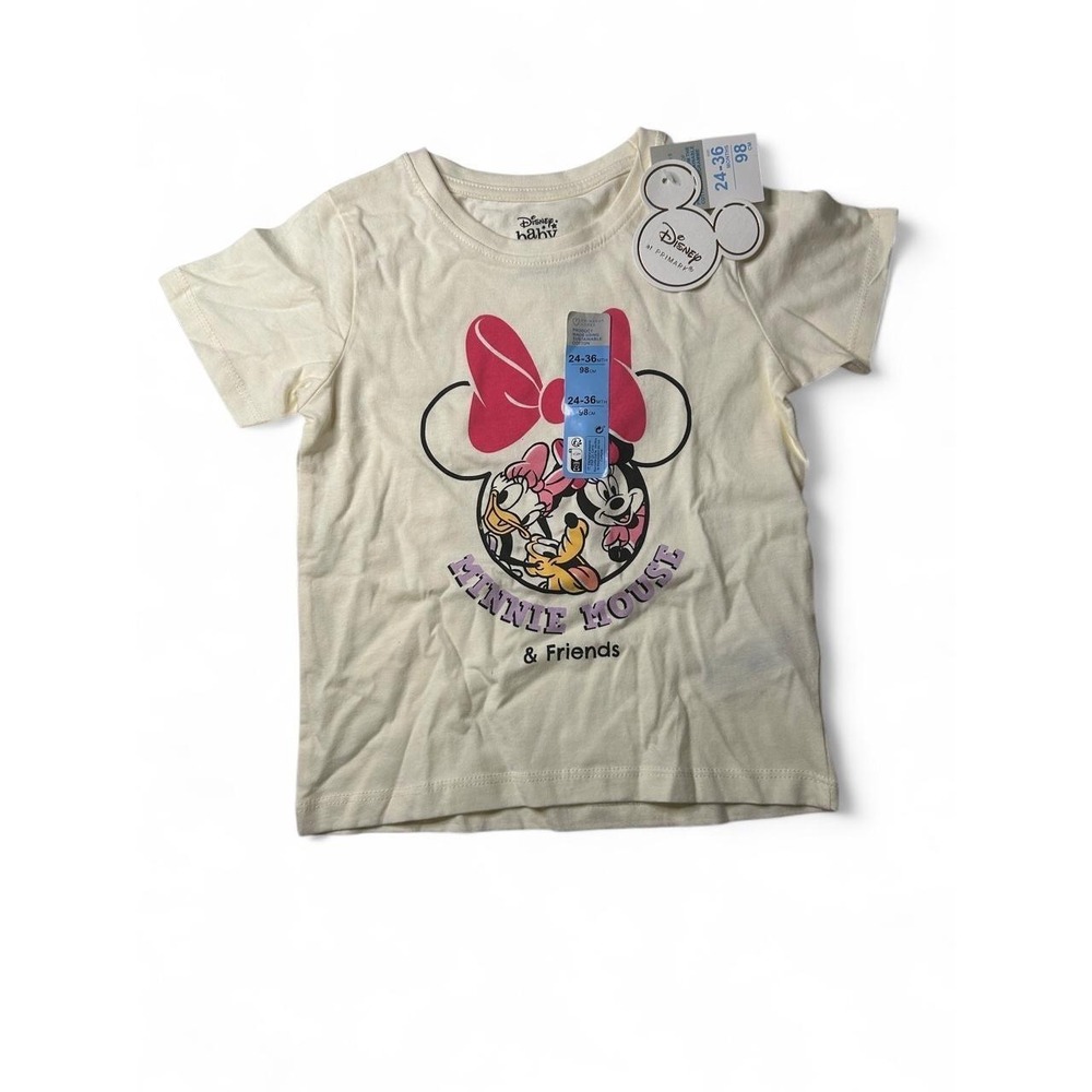 Baby T-Shirt NWT Disney Minnie Mouse Friends Cute Cream Coquette Toddler 24-36M